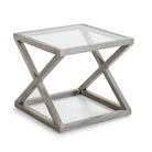 Mesa auxiliar de madera y cristal Mieres