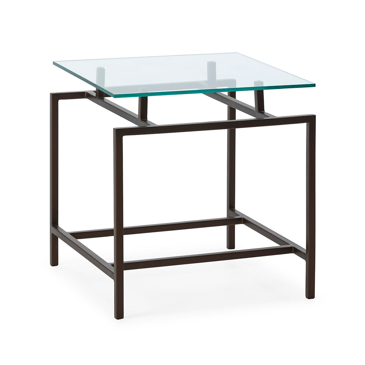 Mesa auxiliar de metal y cristal Chiari