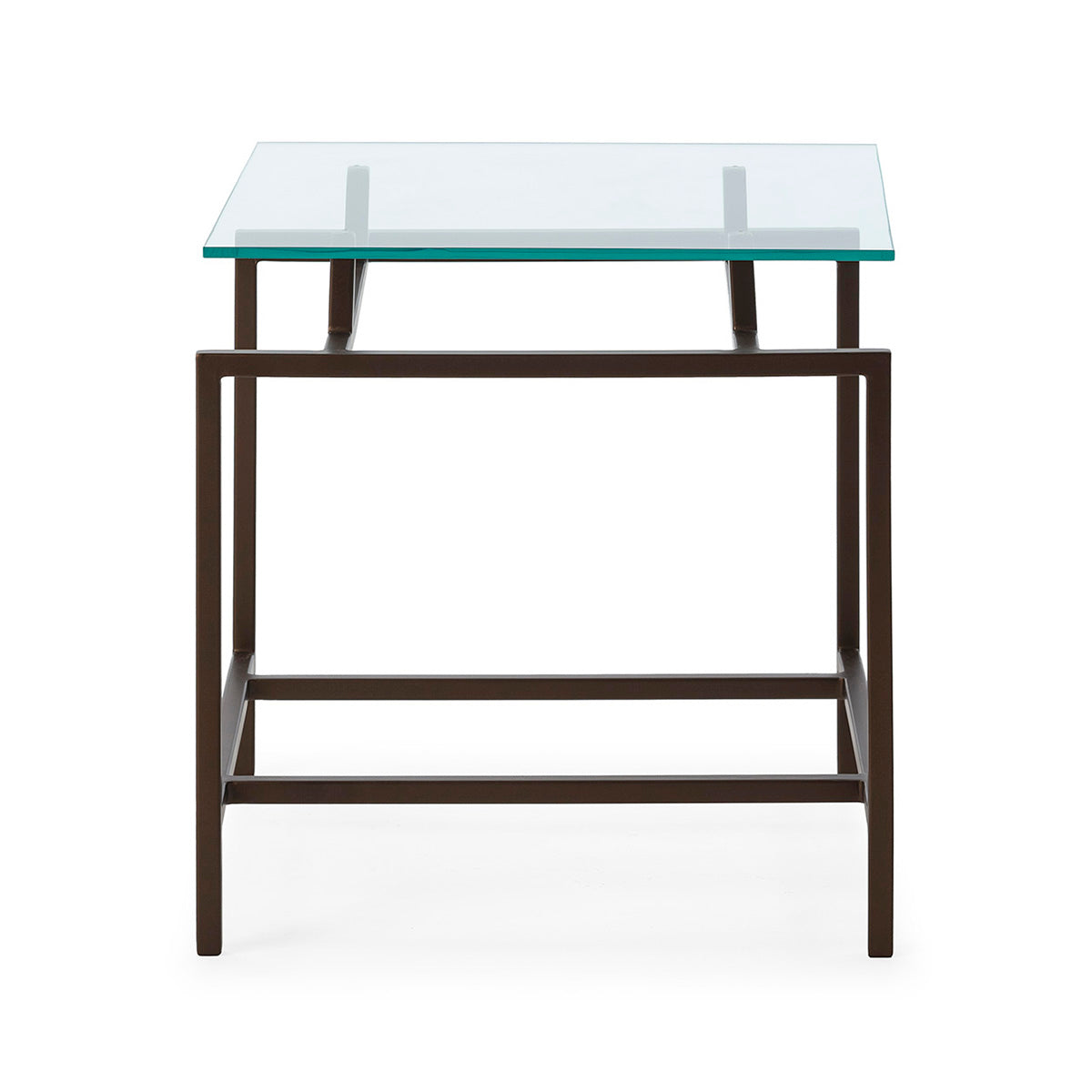 Mesa auxiliar de metal y cristal Chiari