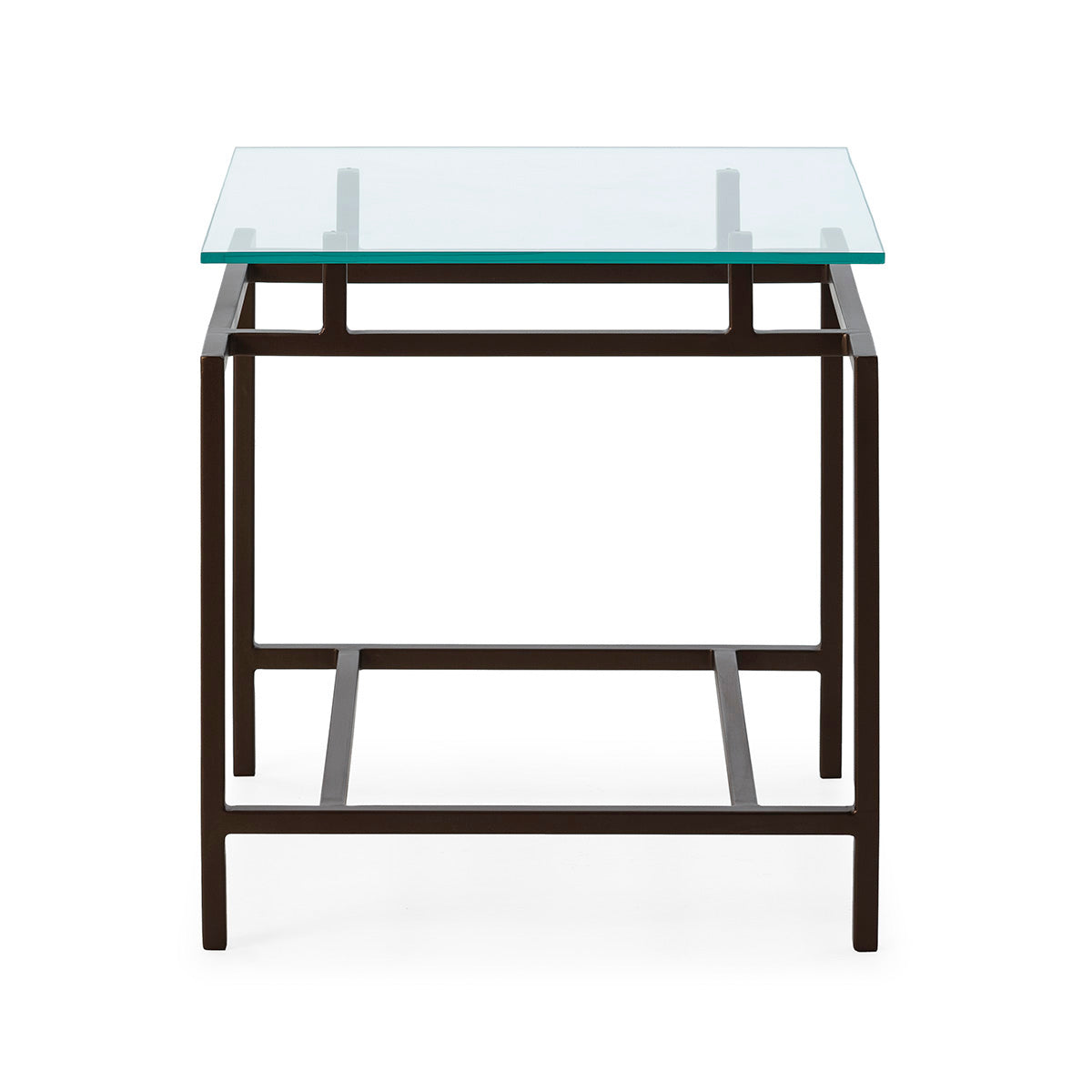Mesa auxiliar de metal y cristal Chiari
