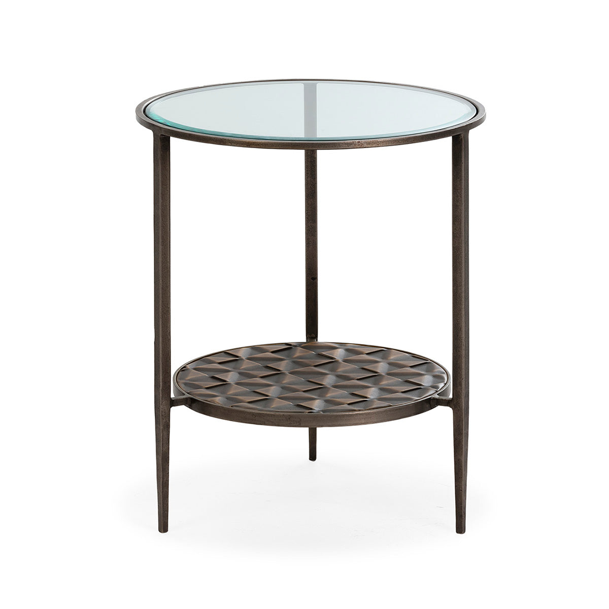 Mesa auxiliar de metal y cristal Faenza