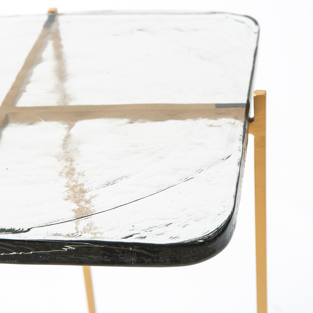 Mesa auxiliar de metal y vidrio Cesenatico