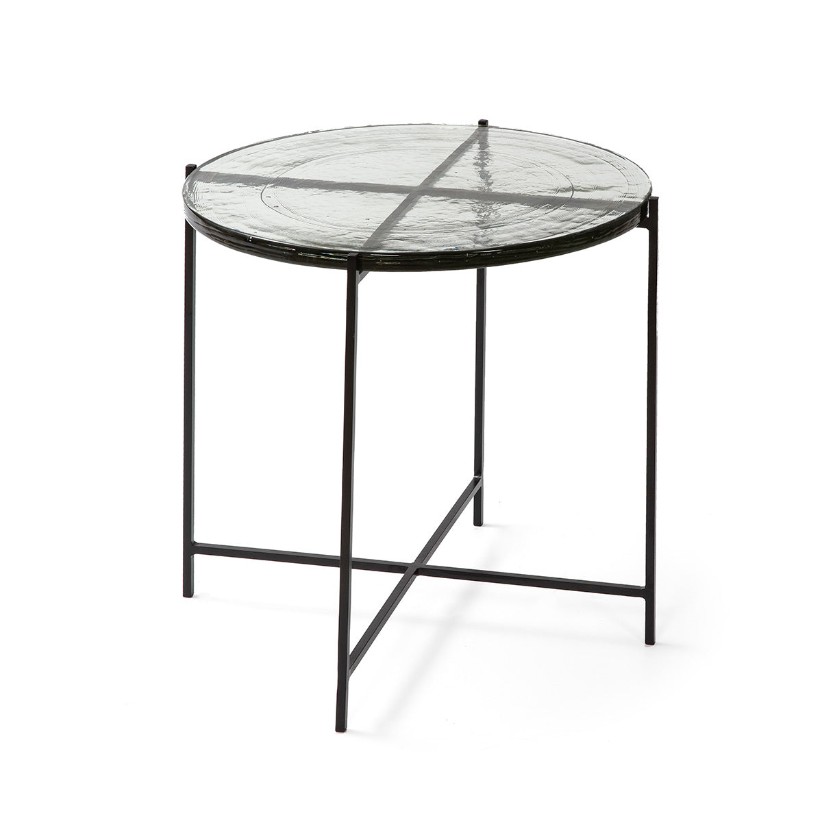 Mesa auxiliar de metal y vidrio Elefsina