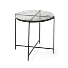 Mesa auxiliar de metal y vidrio Elefsina