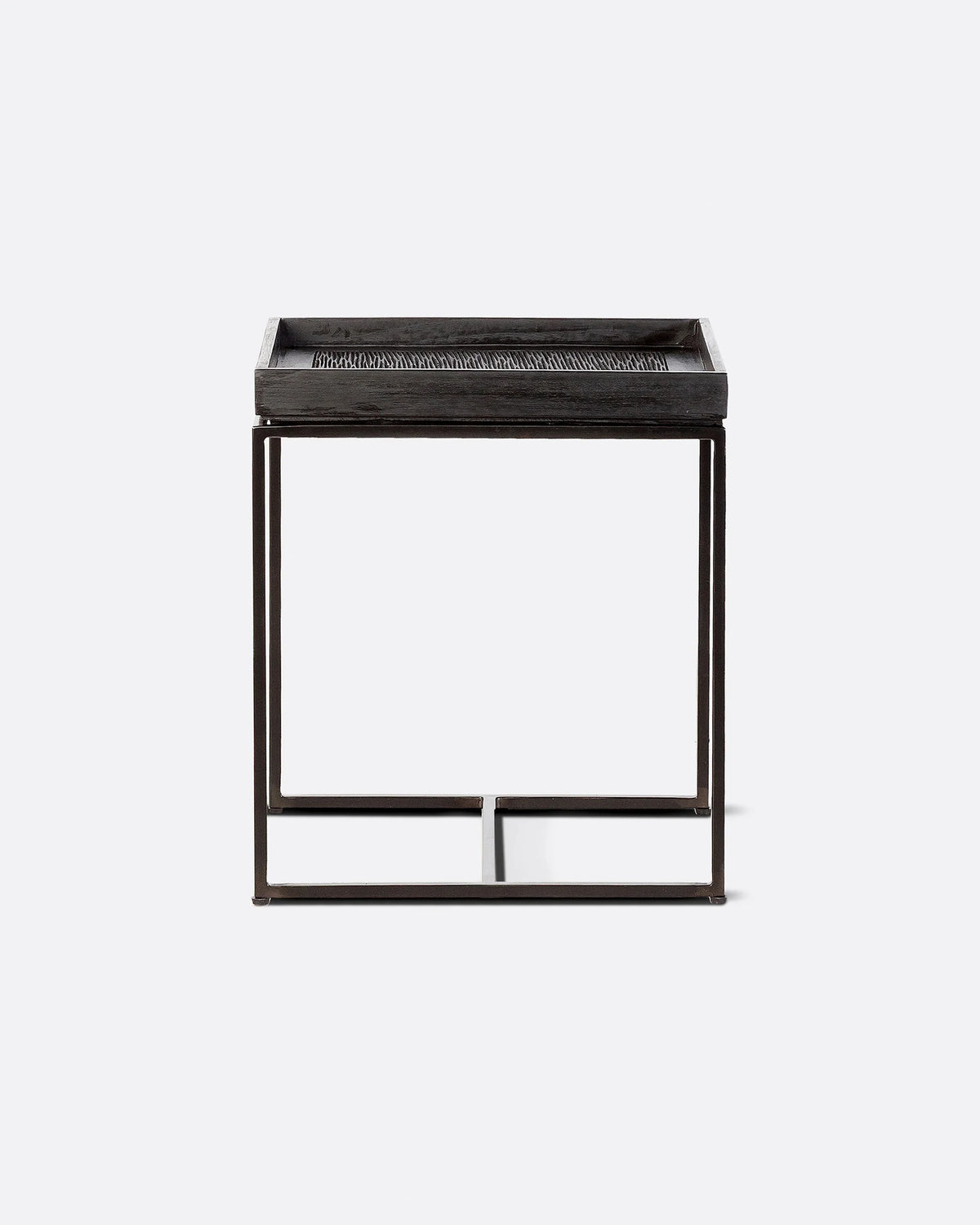Mesa auxiliar de teca reciclada y hierro Banjar