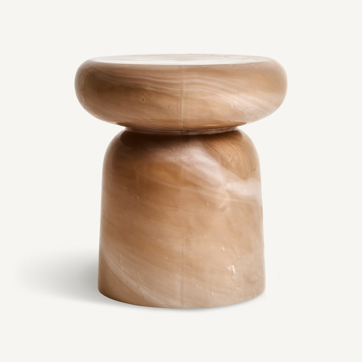 Mesa auxiliar de vidrio beige Galapinhos