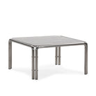 Mesa de centro de acero inoxidable y mármol travertino Almendrales