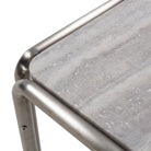 Mesa de centro de acero inoxidable y mármol travertino Almendrales