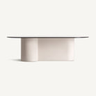 Mesa de centro de cristal y madera lacada Paxos 120 x 60 cm