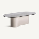 Mesa de centro de cristal y madera lacada Paxos 120 x 60 cm