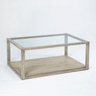 Mesa de centro de cristal y madera Piedade