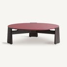 Mesa de centro de DM lacado rojo y fresno negro Espichel