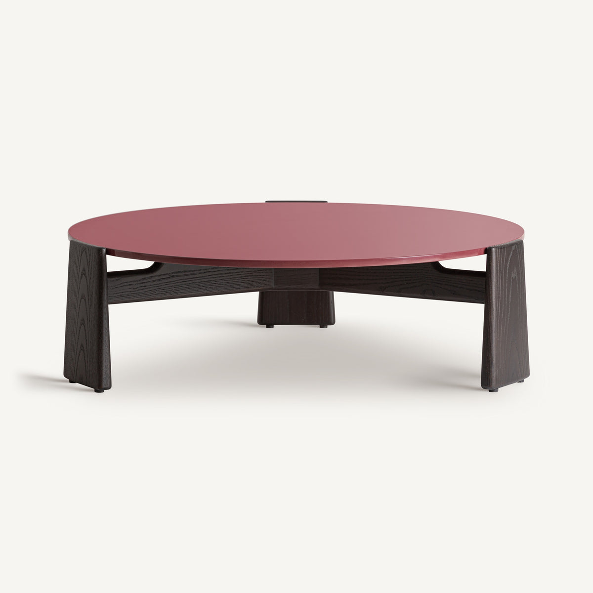Mesa de centro de DM lacado rojo y fresno negro Espichel