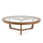 Mesa de centro de madera de cedro y cristal Livadeia