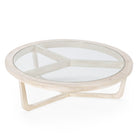 Mesa de centro de madera de cedro y cristal Livadeia