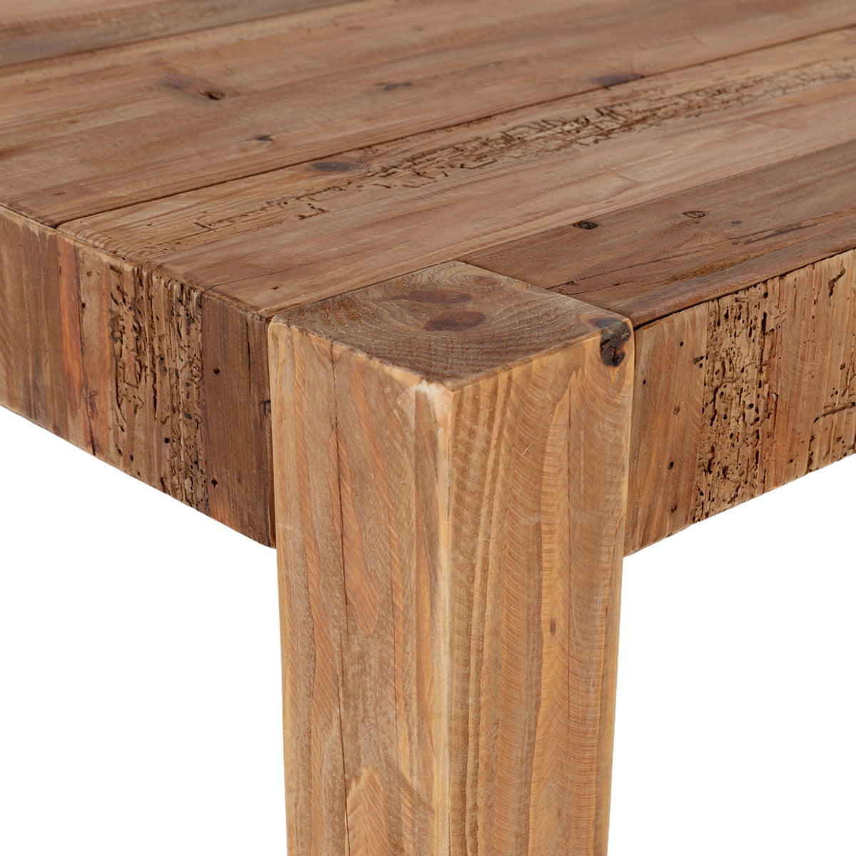 Mesa de centro de madera de pino recuperado Trikala