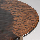 Mesa de centro de madera y cristal ámbar Pizzo
