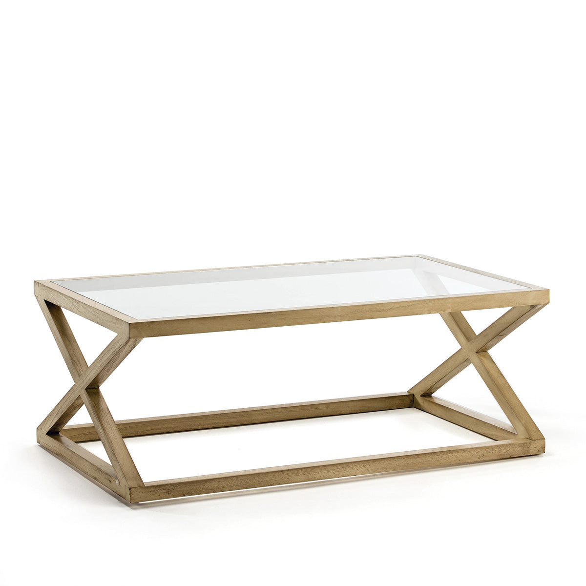 Mesa de centro de madera y cristal Calvià