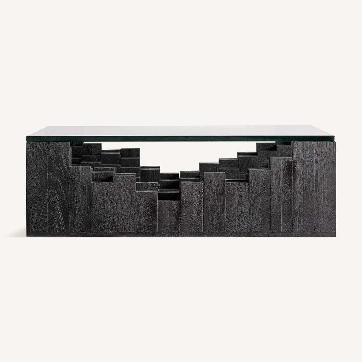 Mesa de centro de mango y cristal Panarea 98 cm