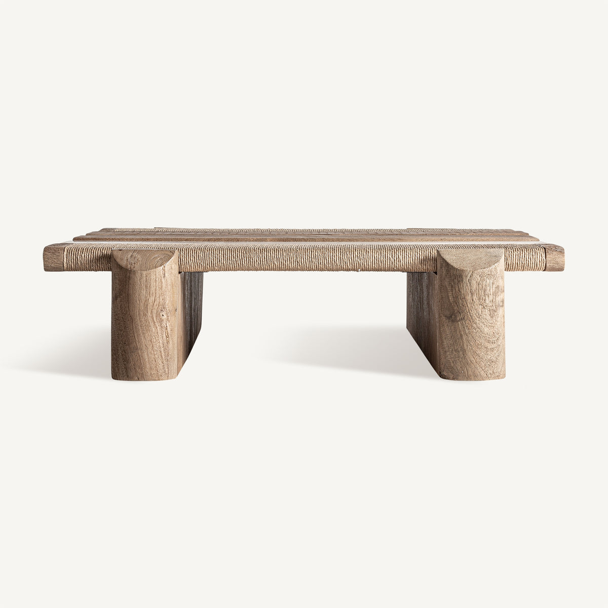Mesa de centro de mango y mármol Sapri 80 cm