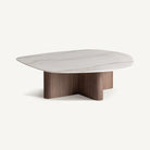 Mesa de centro de mármol blanco y nogal Salobrar