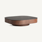 Mesa de centro de mármol sintético y nogal Antiparos 100 x 100 cm