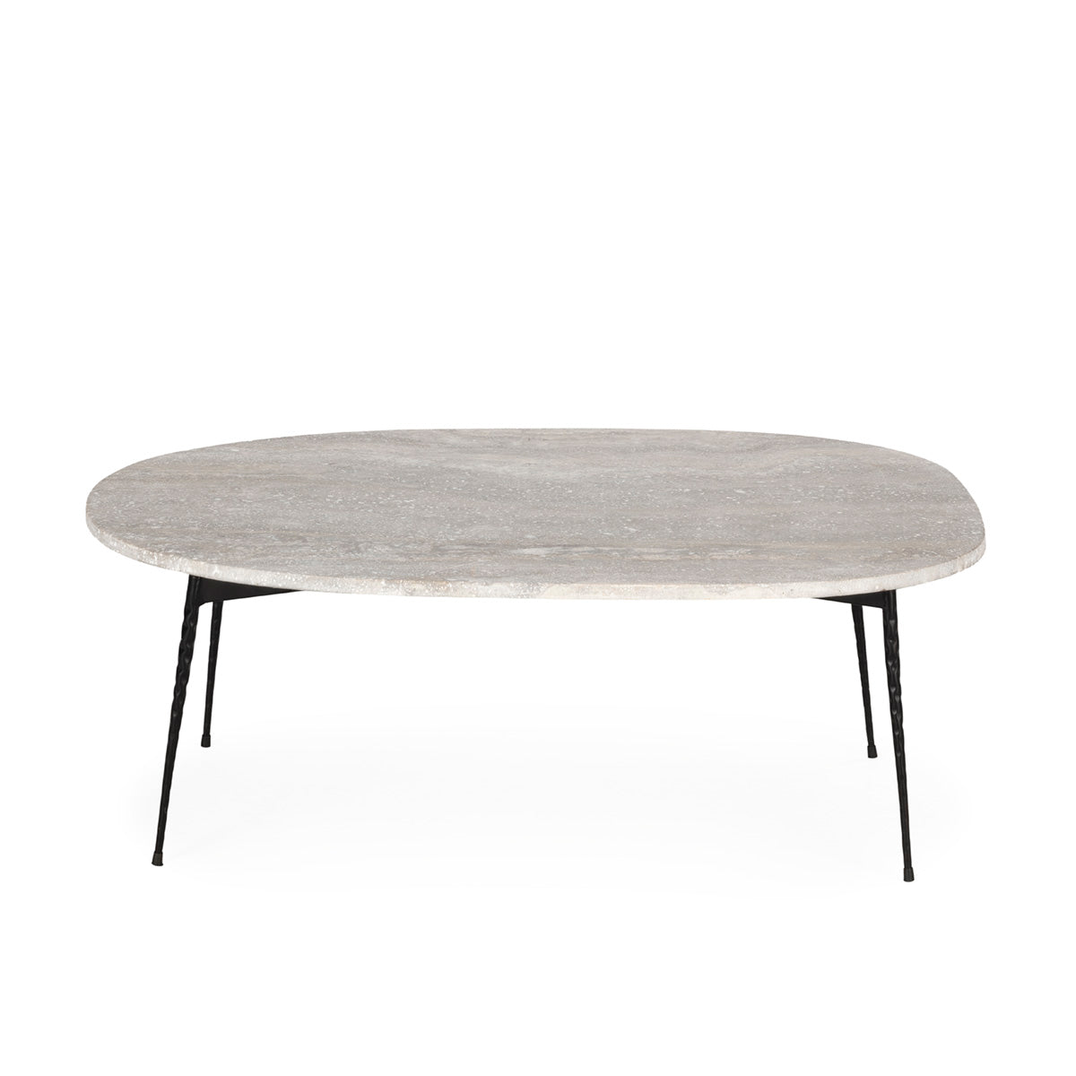 Mesa de centro de mármol travertino y metal Martigues