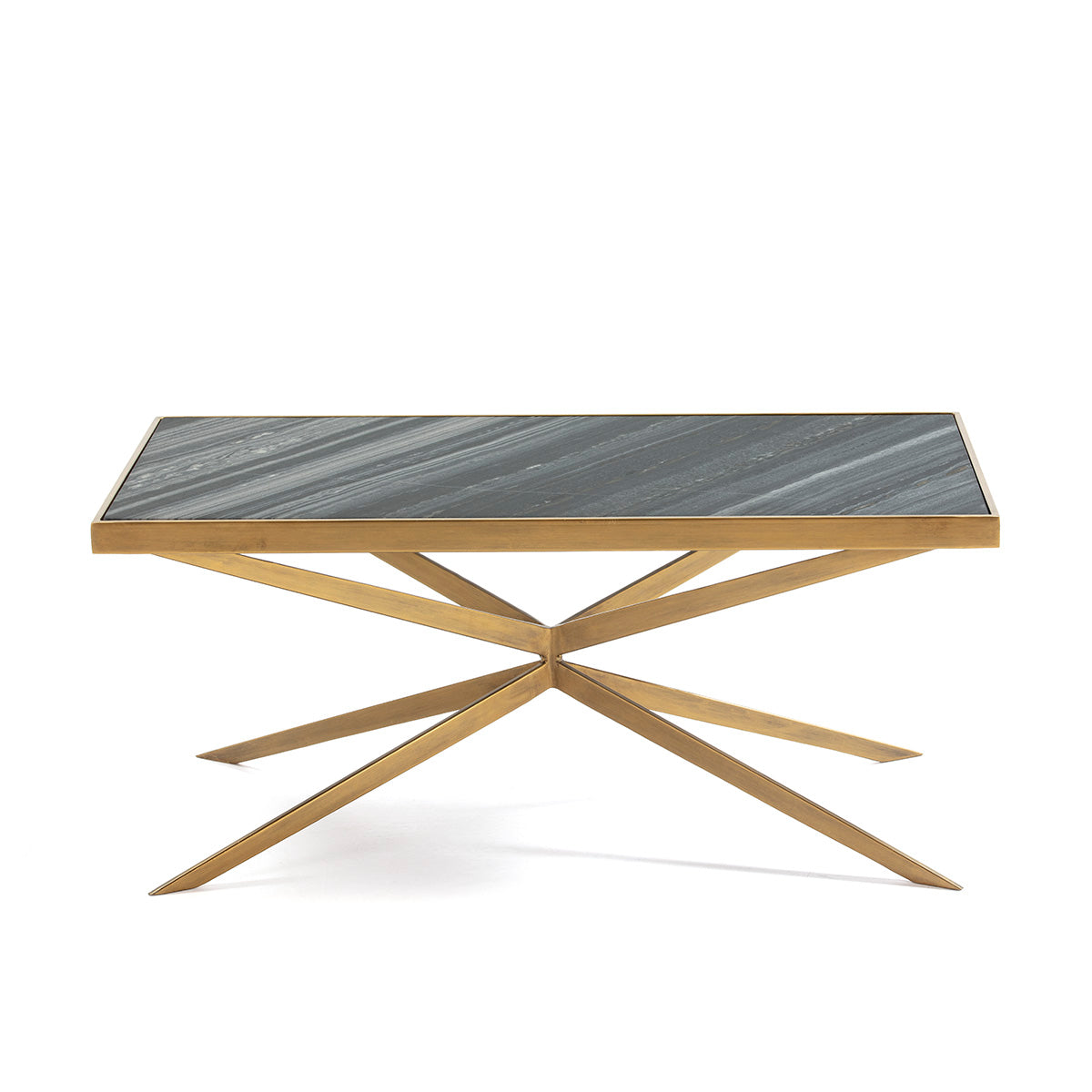 Mesa de centro de mármol y metal Mauguio