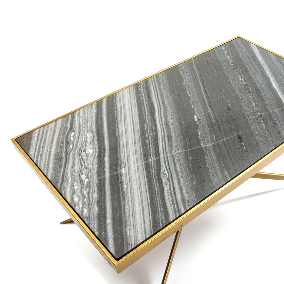 Mesa de centro de mármol y metal Mauguio
