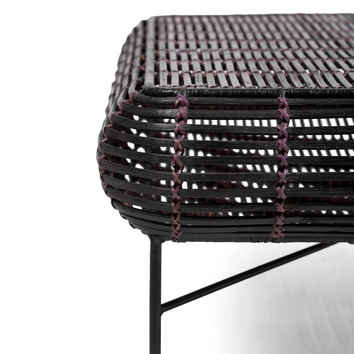 Mesa de centro de mimbre y metal Lingotto