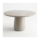 Mesa de comedor redonda de exterior de aluminio y porcelánico Graus