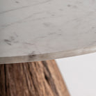 Mesa de comedor de madera tropical y mármol Beires