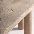 Mesa de comedor de mango y travertino Mojácar 250 x 110 cm