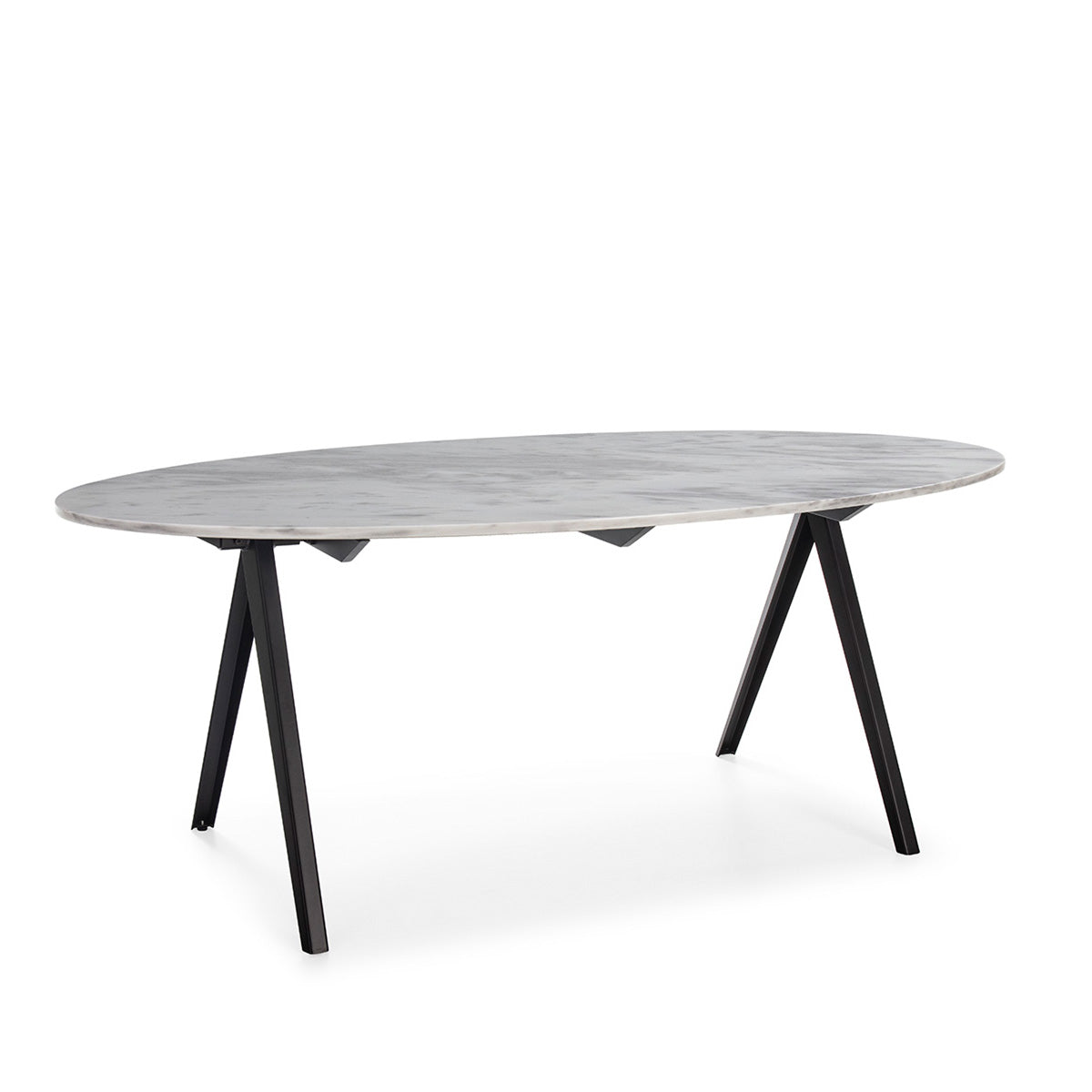 Mesa de comedor de mármol y metal Lanciano