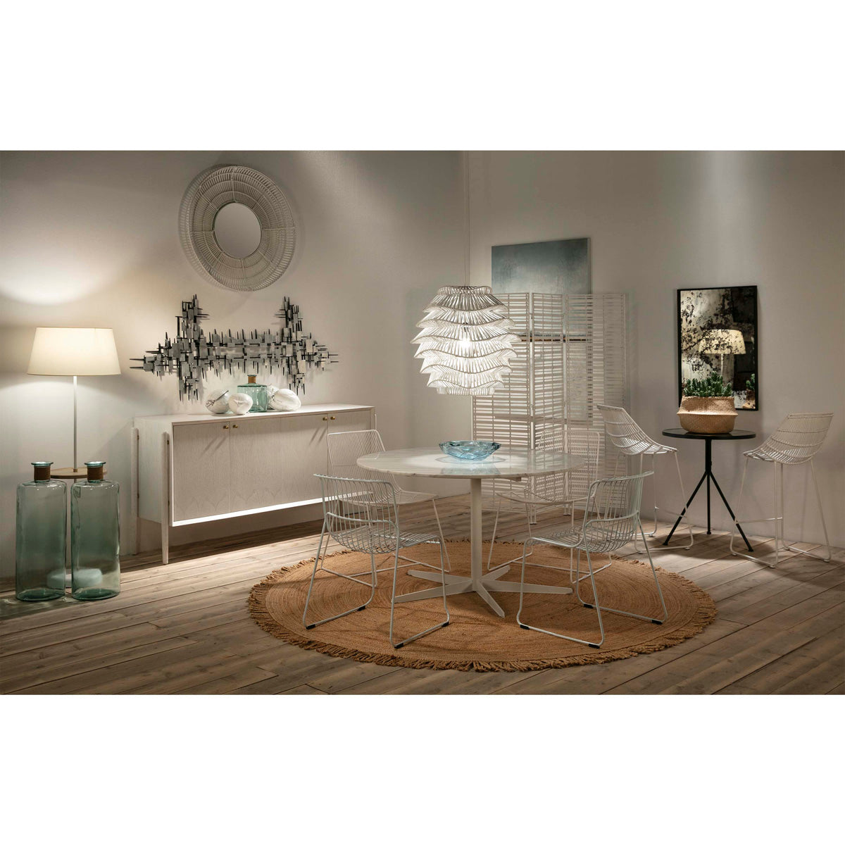 Mesa de comedor de mármol y metal Treviso