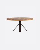 Mesa de comedor de teca reciclada con pie de hierro Jati