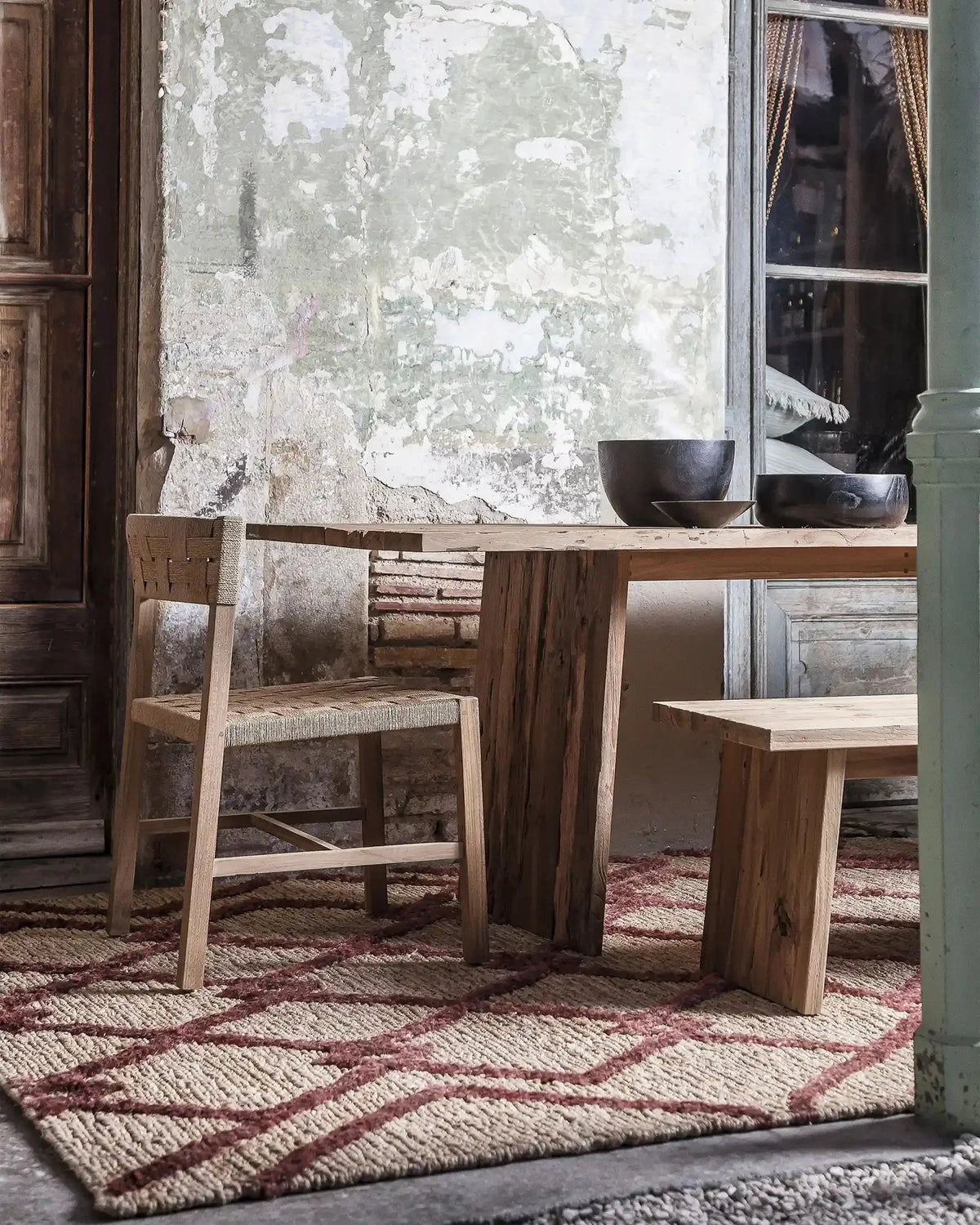 Mesa de comedor de teca reciclada Olvera