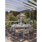 Mesa de comedor redonda de teca para exterior Marvão