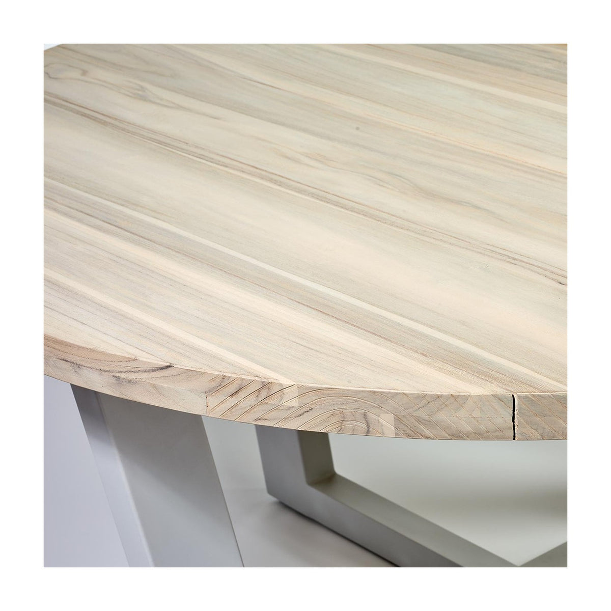 Mesa de comedor redonda de teca para exterior Marvão