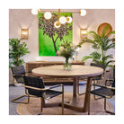 Mesa de comedor redonda de roble con patas entrelazadas Alcalá