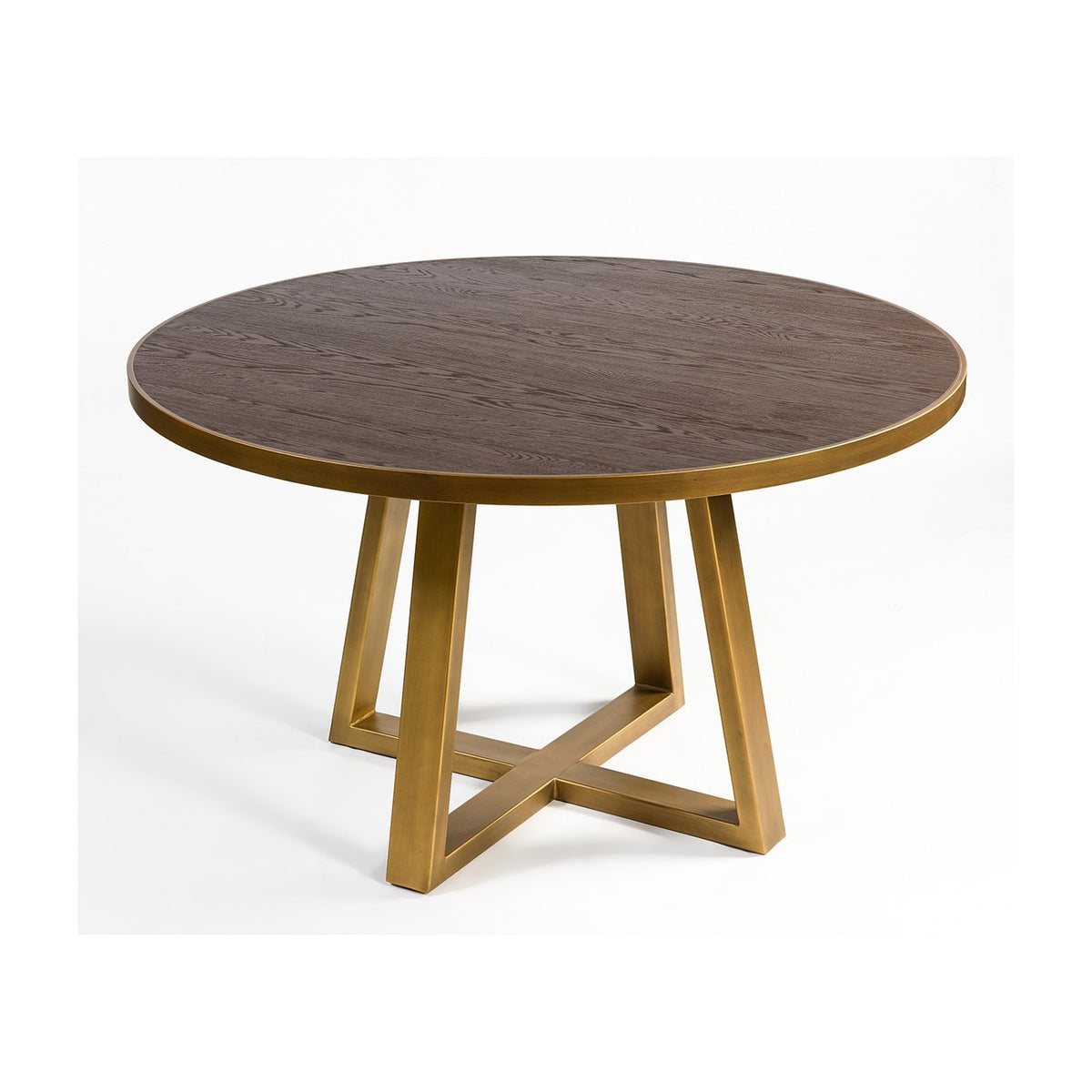 Mesa de comedor redonda de madera y metal rosado Sotogrande