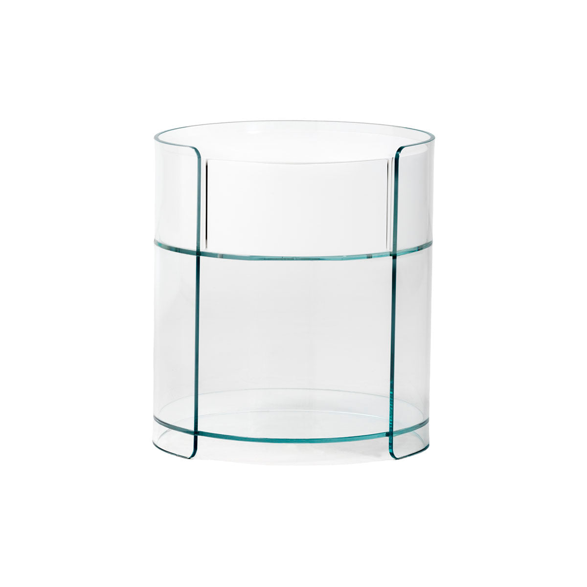 Mesita de noche de cristal y madera Mijas
