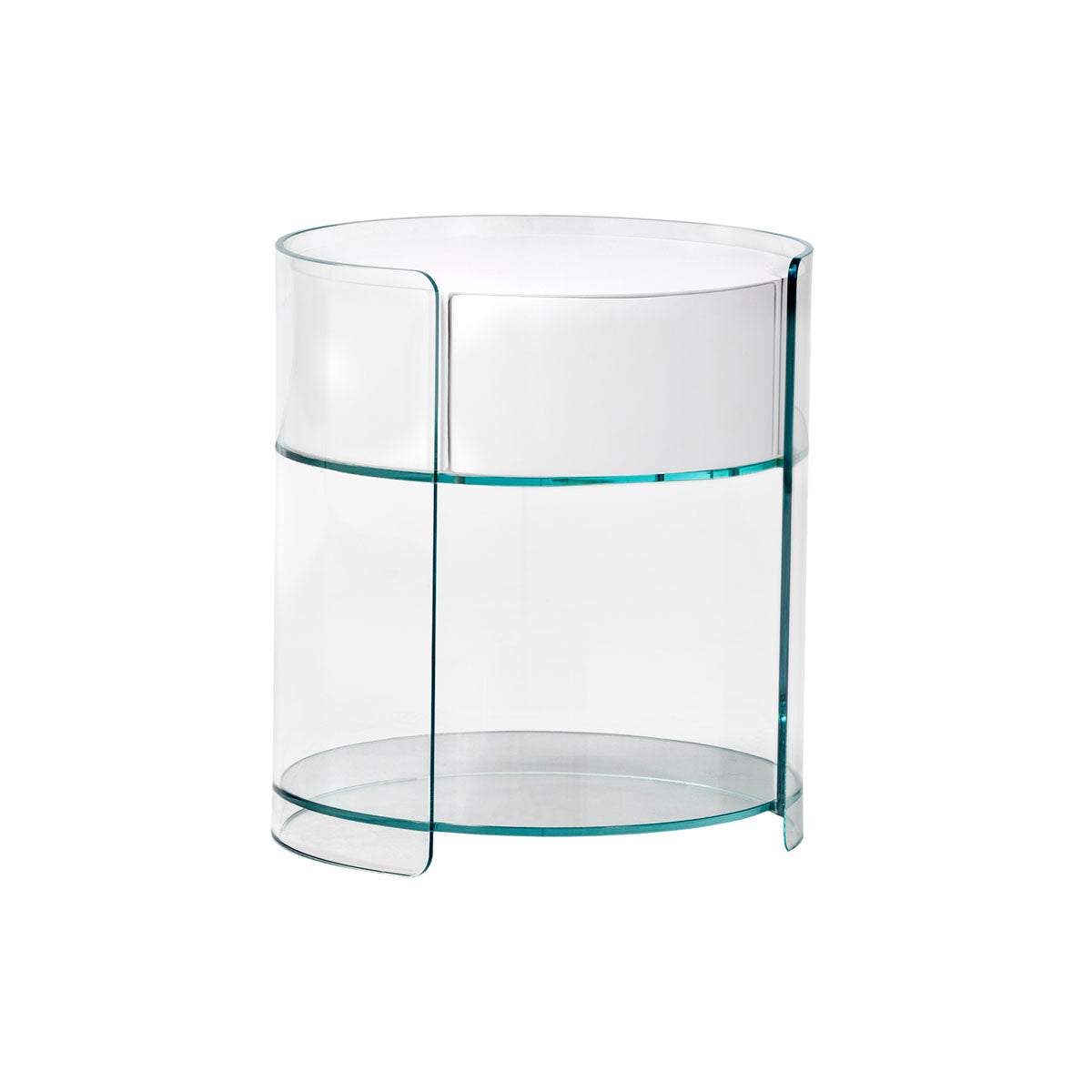 Mesita de noche de cristal y madera Mijas