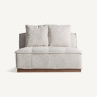 Módulo central de sofá tapizado y teca Ferragudo beige
