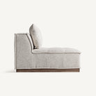 Módulo central de sofá tapizado y teca Ferragudo beige
