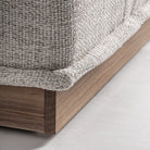 Módulo central de sofá tapizado y teca Ferragudo beige