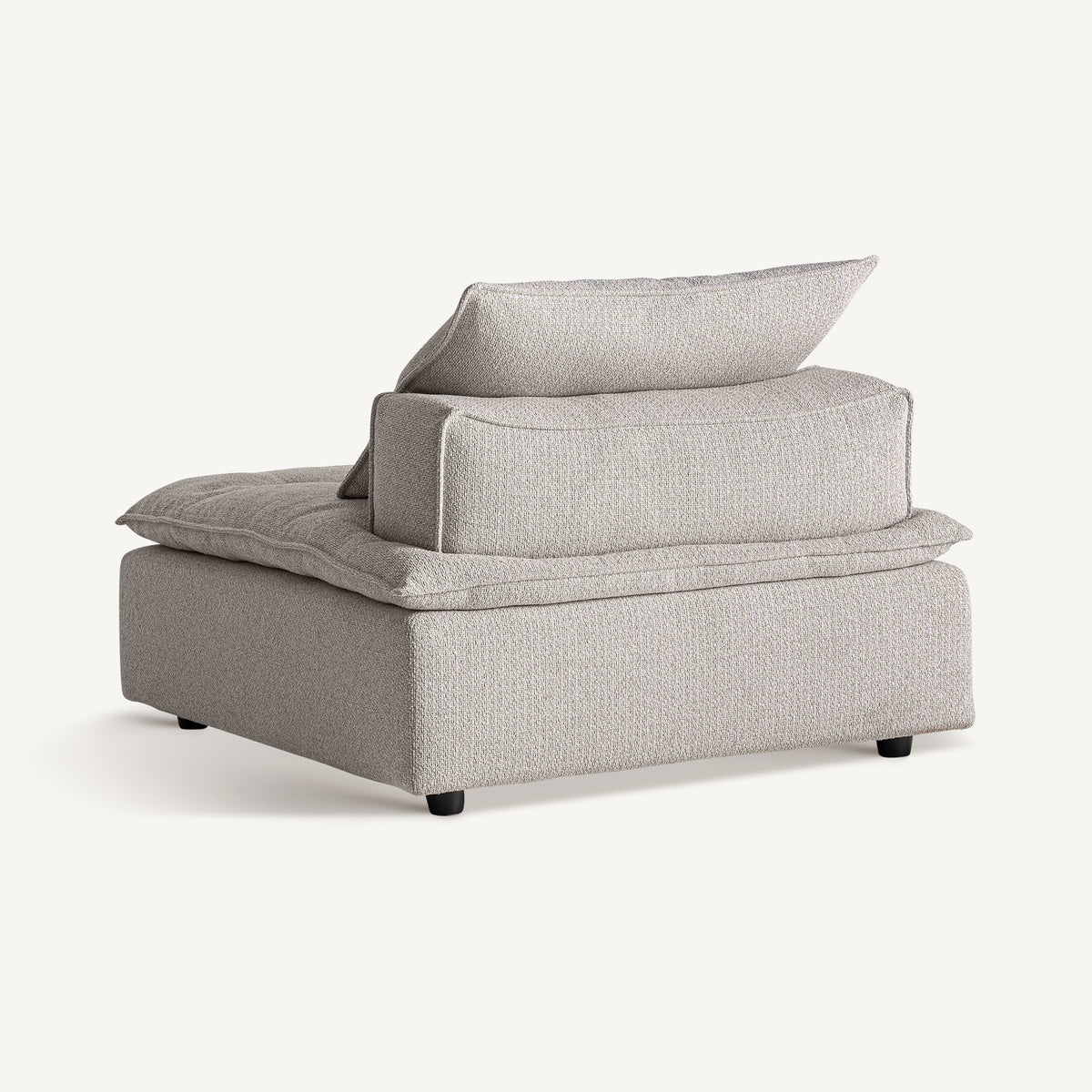 Módulo reposapiés de sofá tapizado gris Tavolara