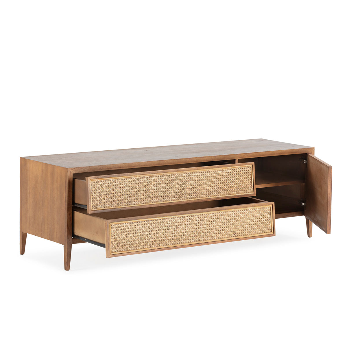 Mueble de TV de madera de cedro y ratán Potenza