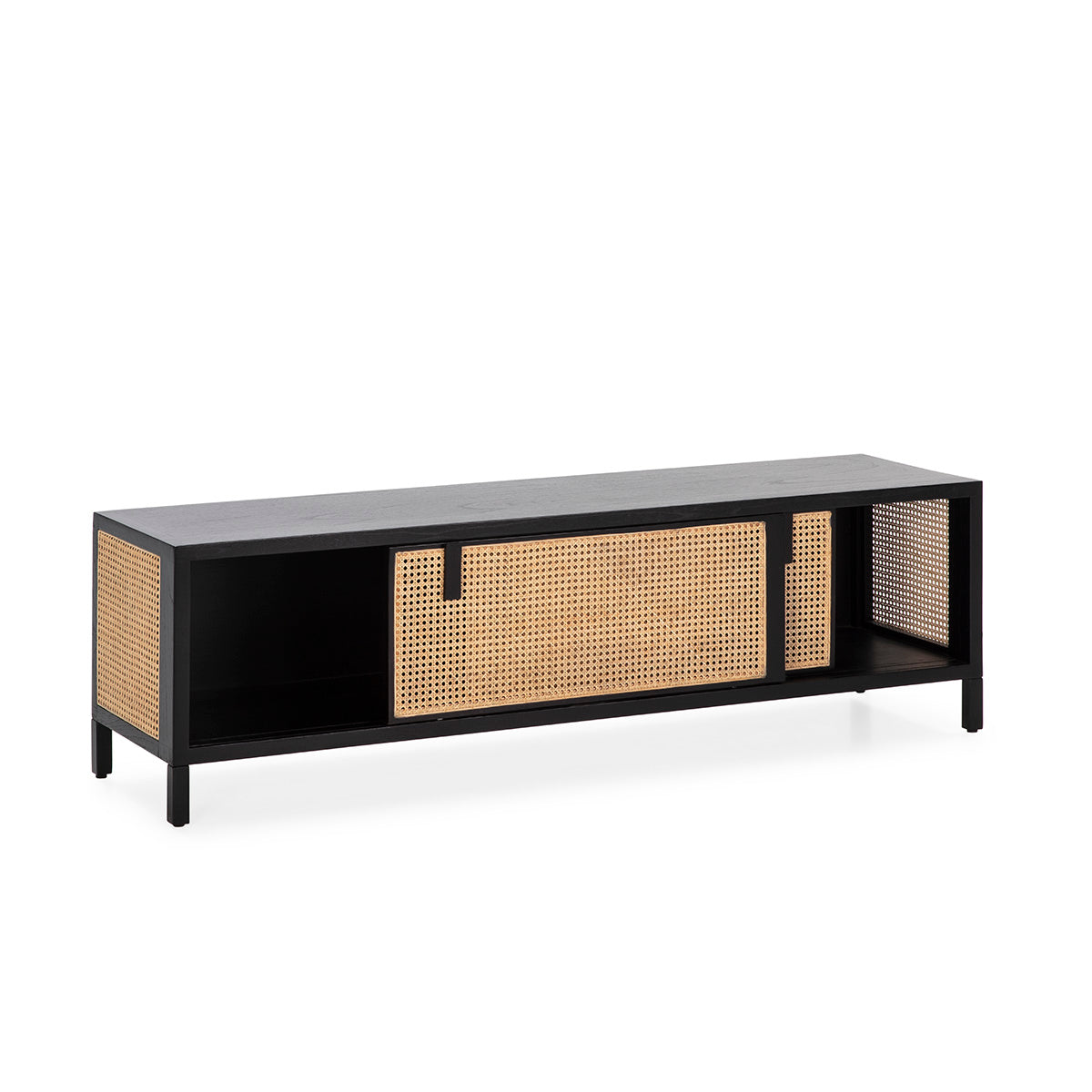Mueble de TV de madera y ratán Canillejas