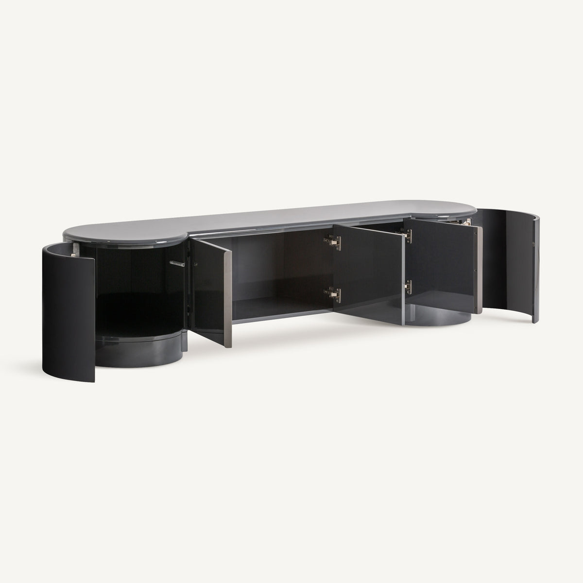 Mueble TV de madera lacada gris Paxos